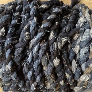 Handmade Twisted Fabric Twine Rope from Denim 3 Yards